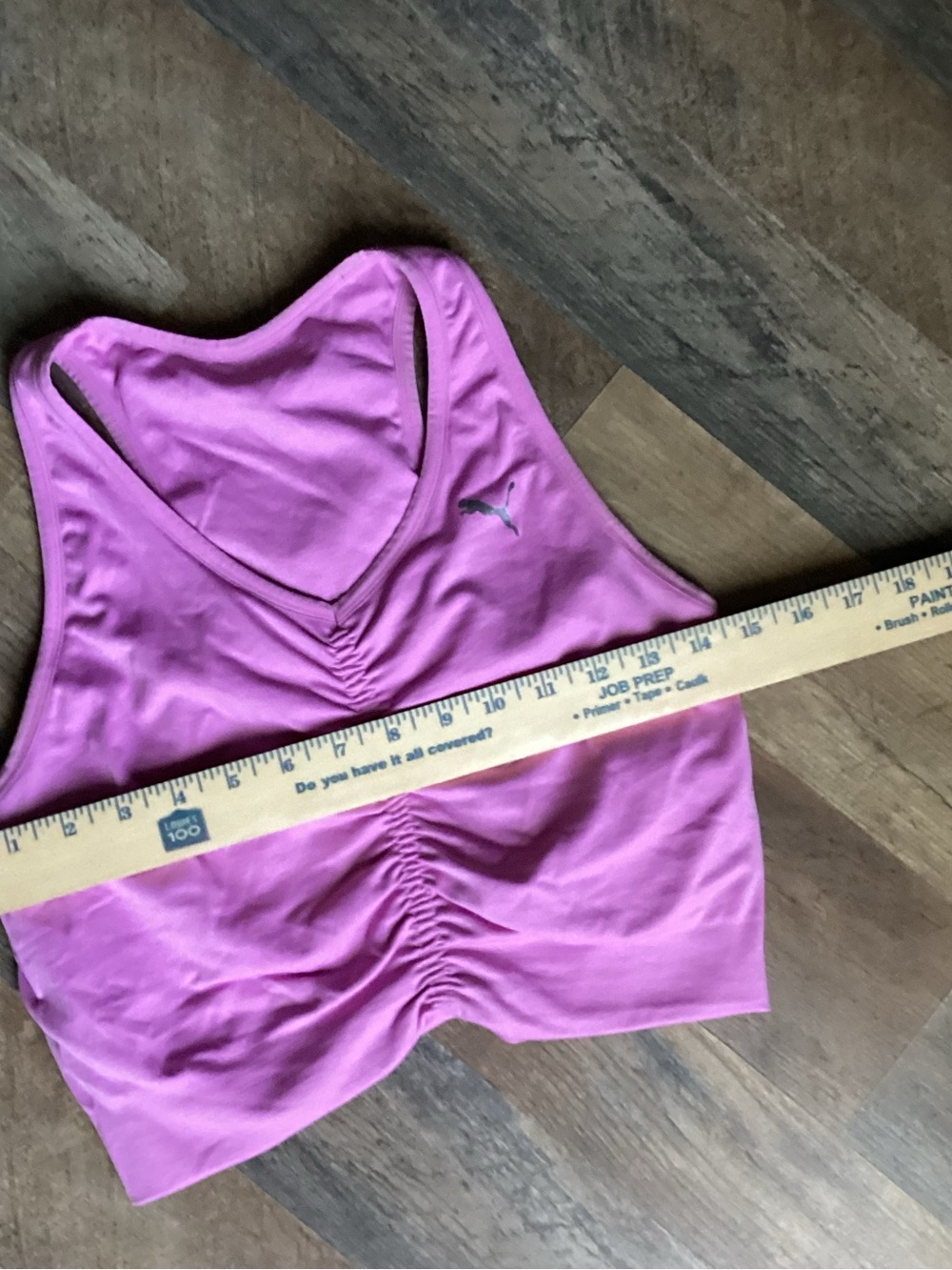 Puma Pink Ruched Racerback Workout Tank - Picture 2 of 5
